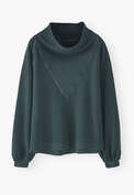 Cowl-neck sweater, Petrol teal, webstill