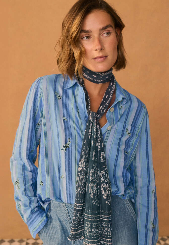 Printed scarf, Slate blossom, completeTheLook