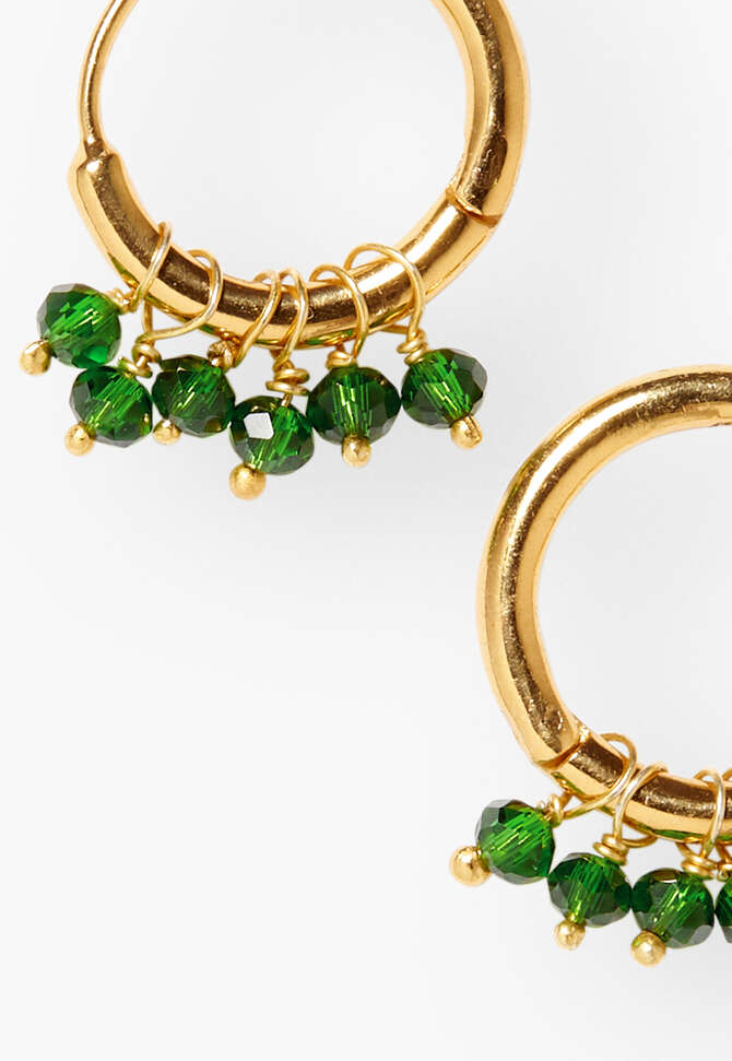 Mini hoops, Emerald, completeTheLook