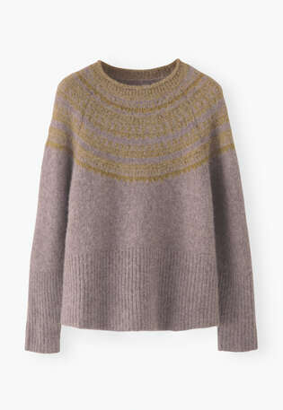 Fair Isle sweater, Grey smoke, webstill