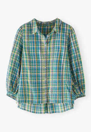Checked blouse, Aqua pink, webstill
