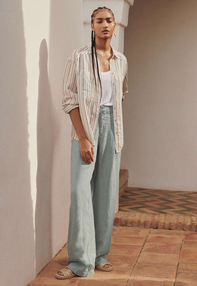Wide-leg trousers, Dusty blue, completeTheLook