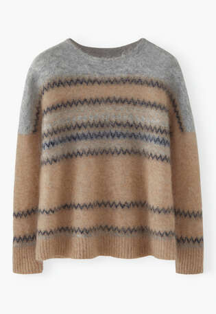 Fair Isle sweater, Grey almond, webstill