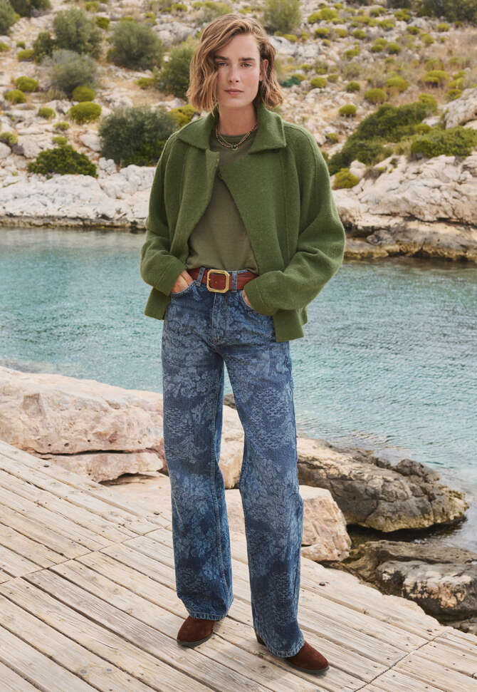 Knitted jacket, Olive, completeTheLook