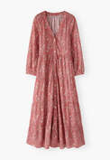 Printed tiered dress, Pink rouge, webstill