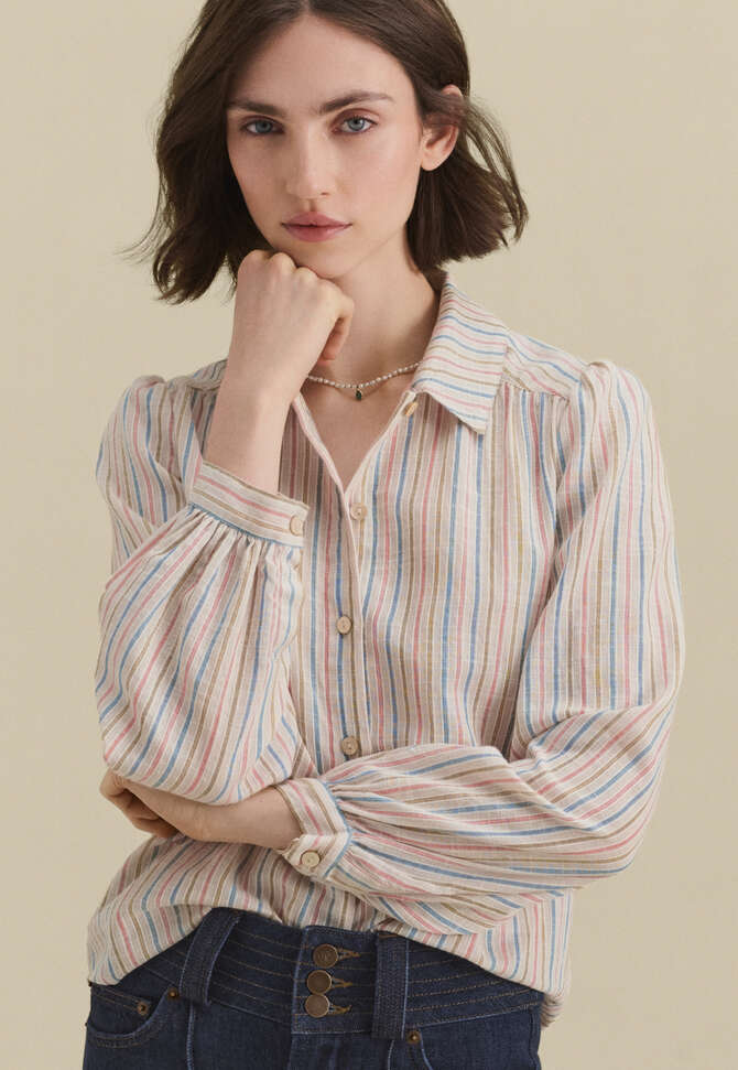 Striped blouse, Pearl rose, completeTheLook