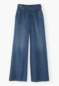 Full length wide-leg jeans, Dark wash, webstill