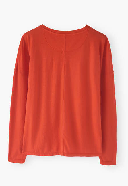 Drop-shoulder top, Orange flame, completeTheLook