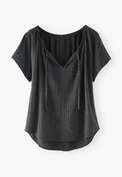 Striped blouse, Midnight ochre, webstill