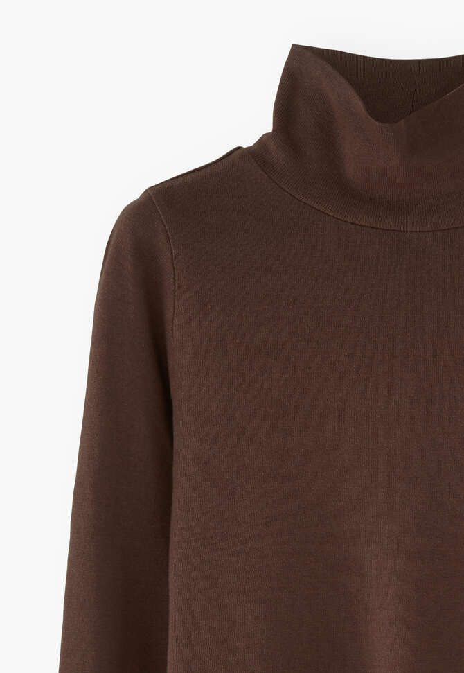 Roll-neck top, Chocolate, completeTheLook