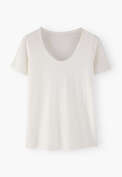 Scoop-neck T-shirt, White, webstill
