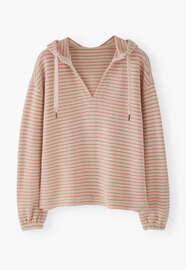 Textured striped hoodie, Parchment peach, webstill