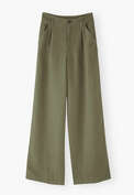 Wide-leg trousers, Moss green, webstill