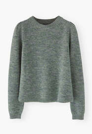 Moss-stitch sweater, Indigo green, webstill