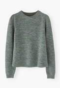Moss-stitch sweater, Indigo green, webstill