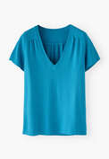 V-neck top, Electric blue, webstill