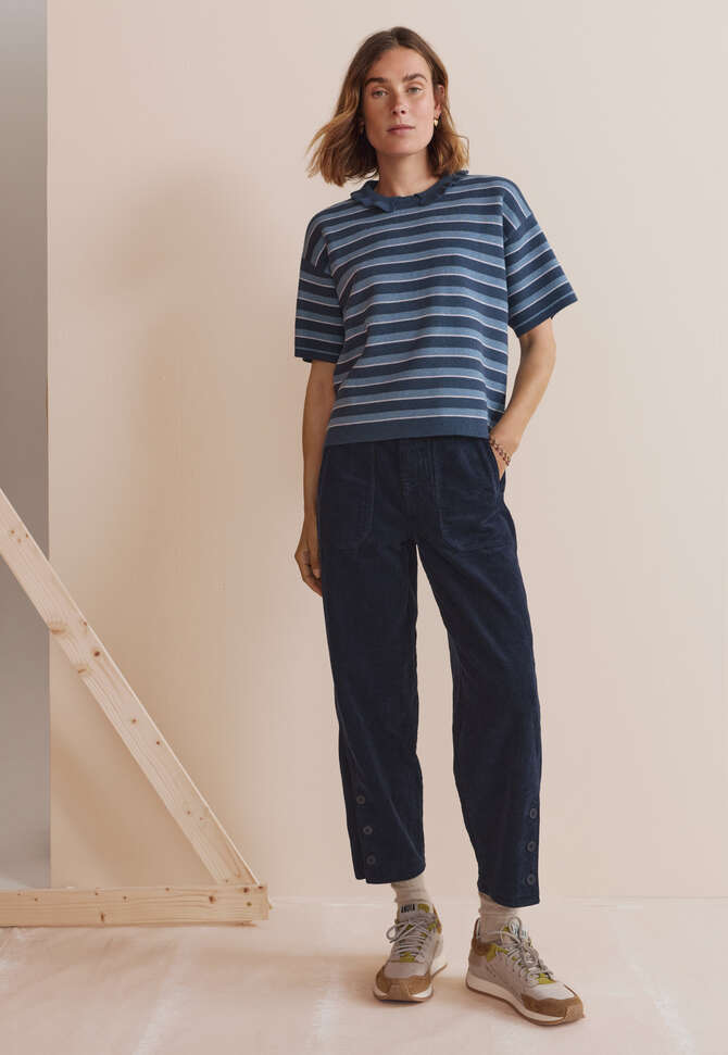 Stripe collared sweater, Denim lavender, completeTheLook