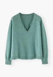V-neck sweater, Seafoam teal, webstill