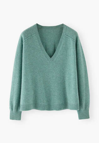 V-neck sweater, Seafoam teal, webstill