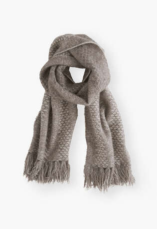 Herringbone scarf, Grey mink, webstill