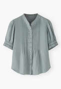 Short-sleeved shirt, Stone blue, webstill