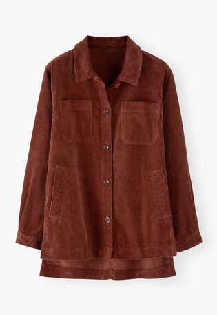 Oversized cord shacket, Chilli brown, webstill