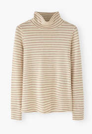 Striped roll neck, Ivory sage, webstill