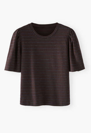 Puff sleeve t-shirt, Deep espresso, webstill