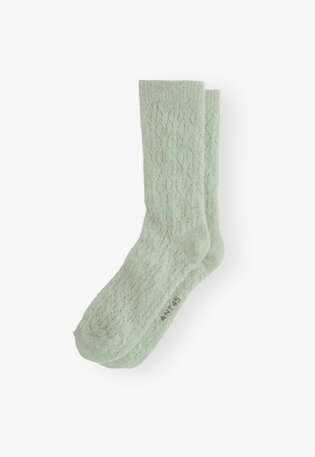 Lace socks, Light green, webstill