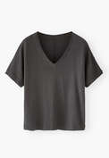 V-neck T-shirt, Charcoal, webstill
