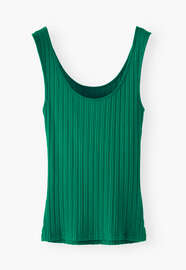 Lace-rib vest, Emerald, webstill
