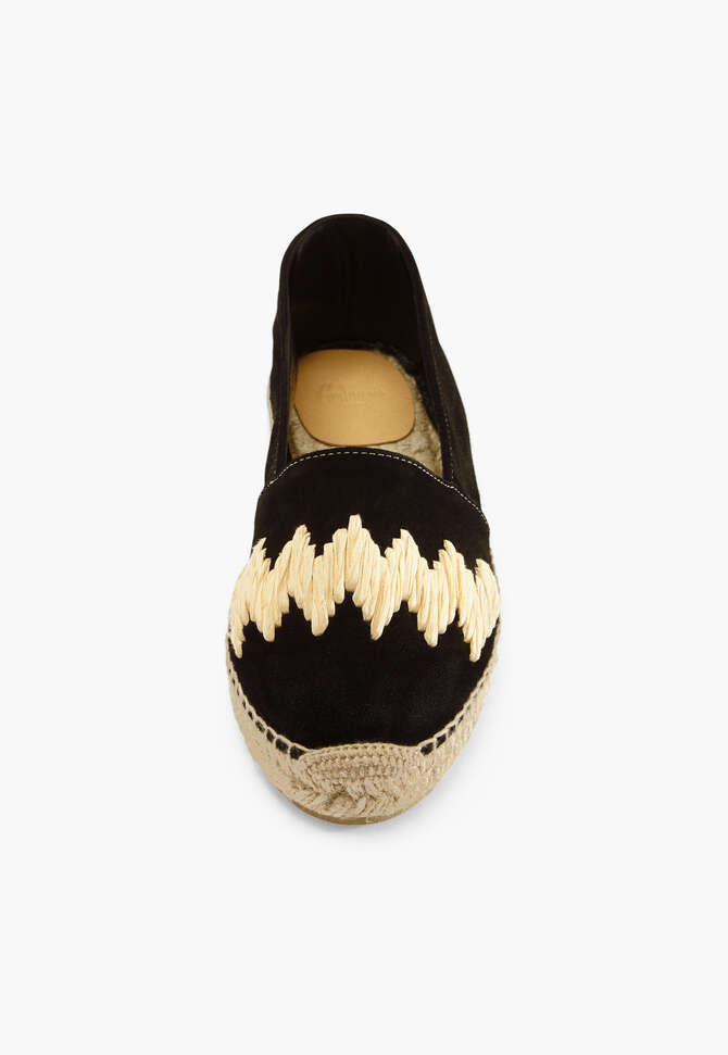 Raffia-toe espadrilles, Black, completeTheLook