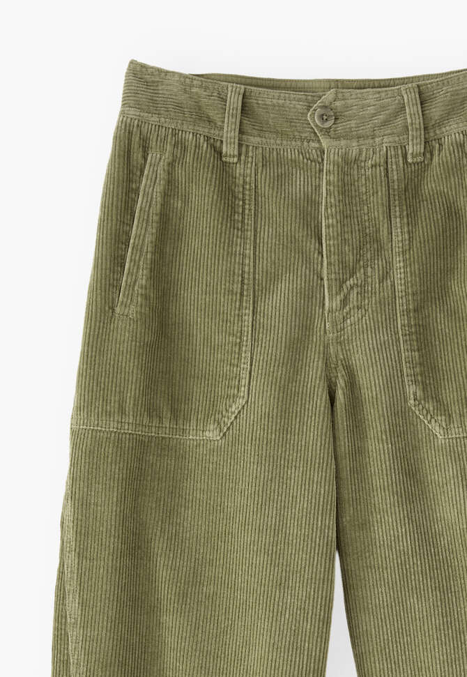 Relaxed carrot-fit cords, Light olive, completeTheLook