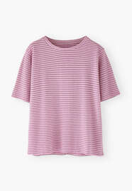 Striped T-shirt, Pink orchid, webstill