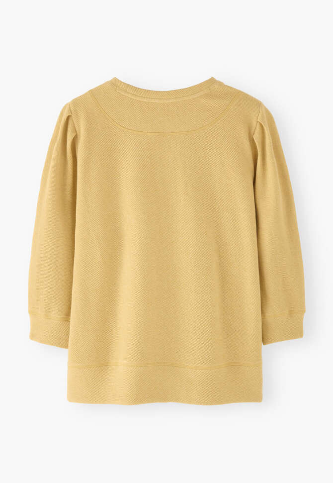 Pleat-sleeve sweatshirt, Pale yellow, completeTheLook
