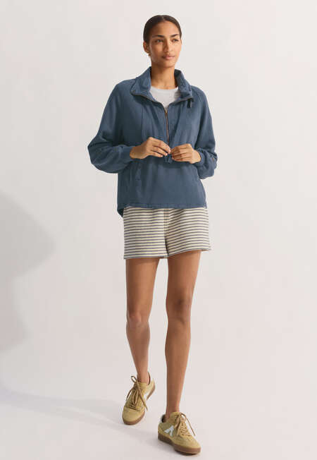 Striped towelling shorts, Off-white indigo, completeTheLook