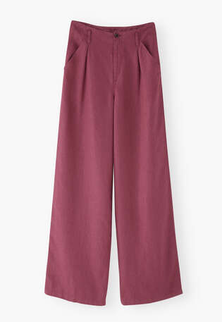Wide-leg trousers, Dark magenta, webstill
