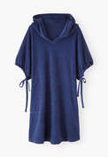 Hooded towelling dress, Ink, webstill