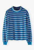 Velour striped top, Electric blue, webstill