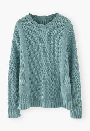 Moss-stitch sweater, Deep ocean, webstill