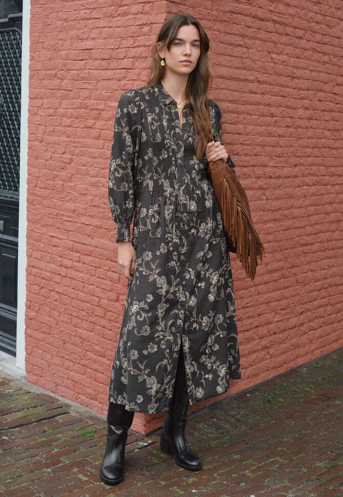 Printed dress, Monochrome, completeTheLook