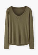 Scoop-neck top, Moss, webstill
