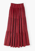 Striped maxi skirt, Red crimson, webstill