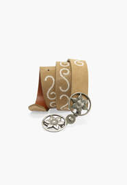 Embroidered belt, Sand, webstill