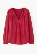 Gathered top, Bright crimson, webstill