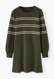 Striped dress, Olive ecru, webstill