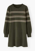Striped dress, Olive ecru, webstill