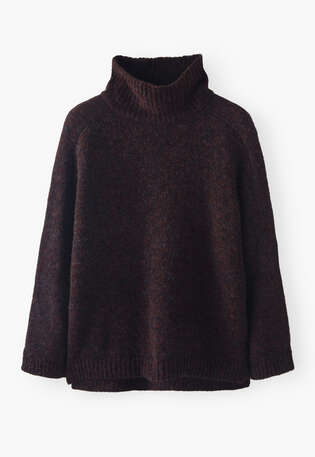 High-neck sweater, Black fig, webstill