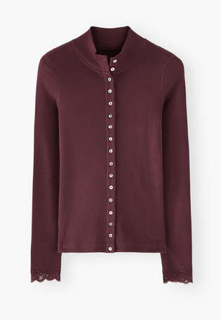 Button-through top, Wine, webstill