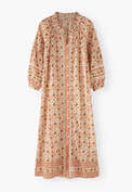 Placement-border printed dress, Cinnamon pearl, webstill